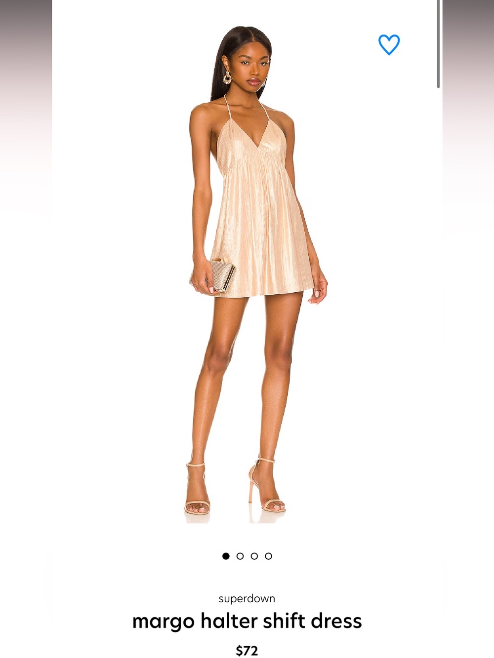 superdown Halter Mini Dress in Champagne Gold